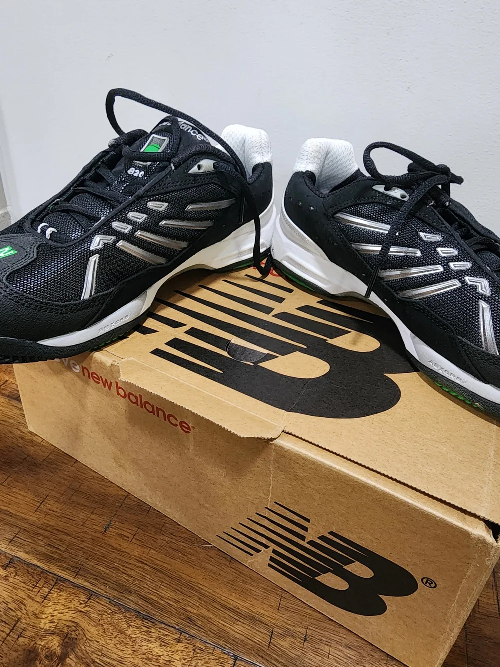 New Balance CT820BK Men's Tennis Shoes Black White 4E Extra Wide Size 8 NWOT